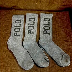 Polo by Ralph Lauren Men's Casual Gray Socks Pack of Three.